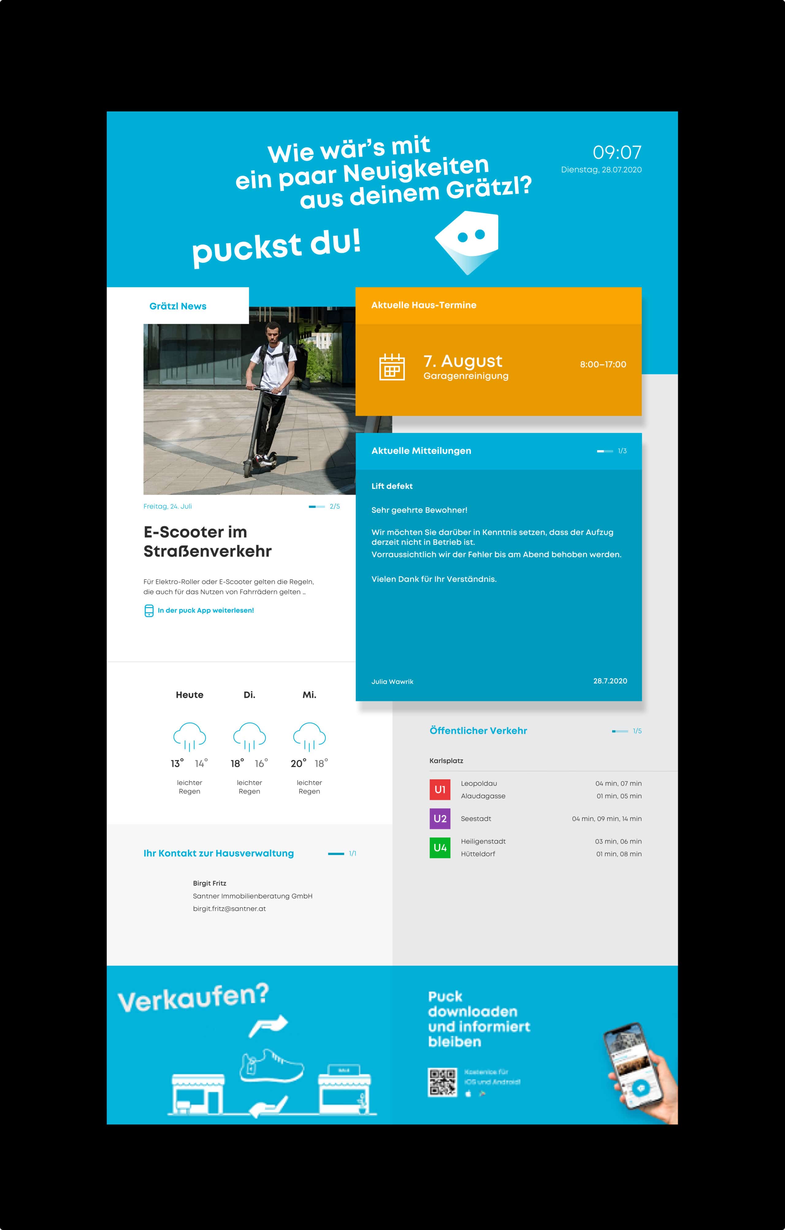 puck screen nachricht
